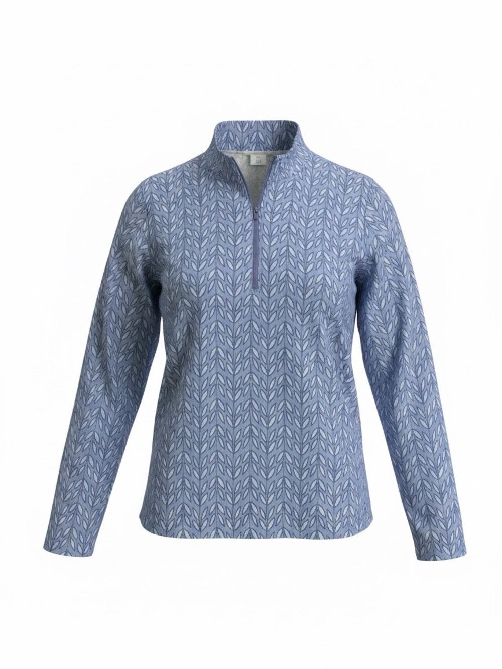 Sigrid Olsen Women's Light Blue Patterned Long-Sleeve Pullover Top size XL - Picture 10 of 10